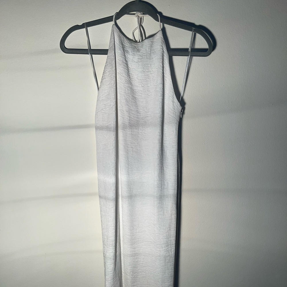White asymmetric semi-formal dress